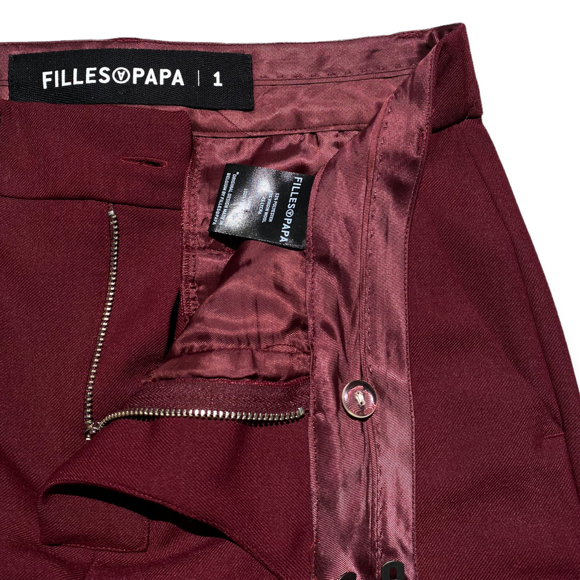 zippered flare trouser