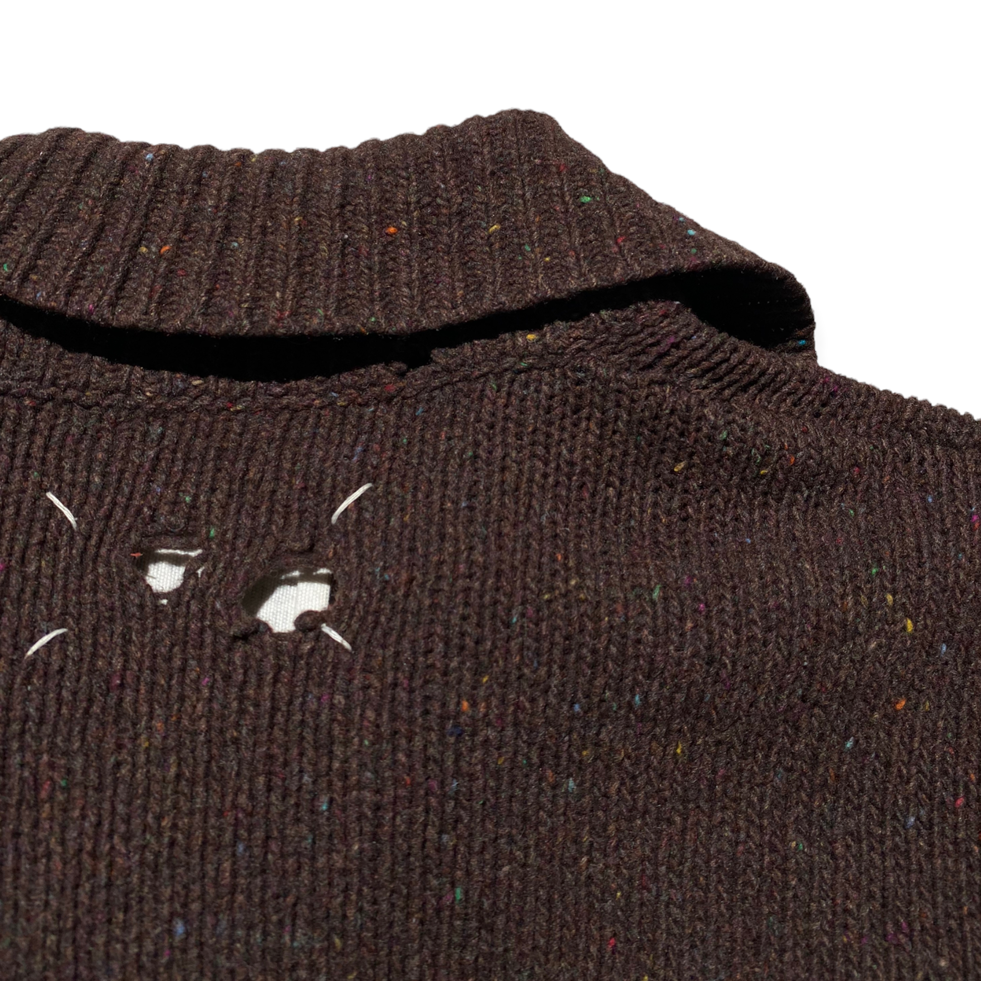 destroyed speckle knit