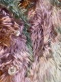 shaggy multicolor faux fur coat