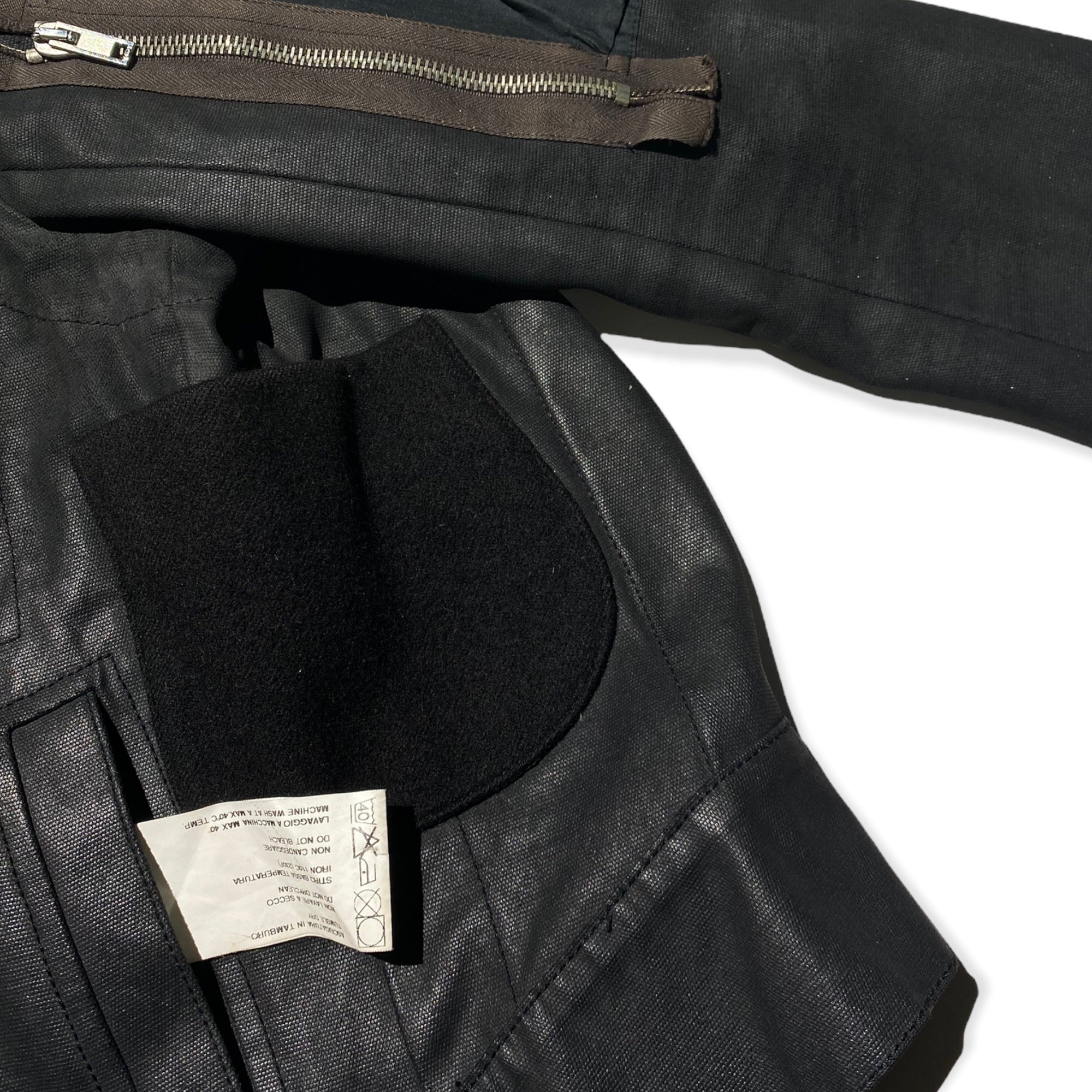 “suckerball” waxed cargo jacket